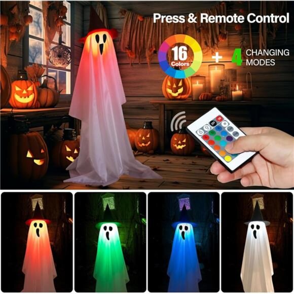 Halloween Ghost Decorations-2 Packs DIY Light Up Halloween Decor Indoor Outdoor - Picture 3 of 7